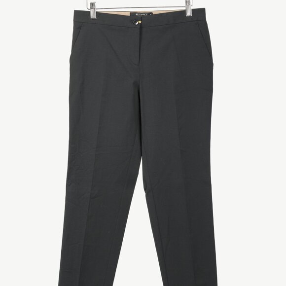 Etro Black Cotton-Blend Cropped Trousers - Picture 1 of 10